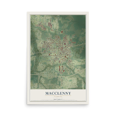Macclenny, Florida map print, 12" x 18" Archival Matte Print mockup