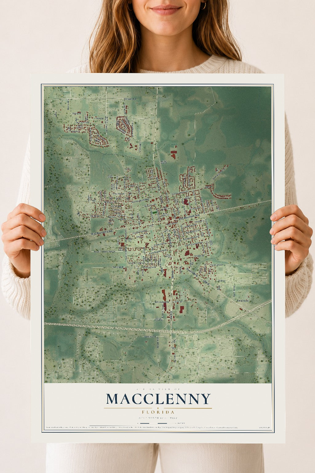 Macclenny, Florida map print, 18" x 24" Archival Matte Print mockup