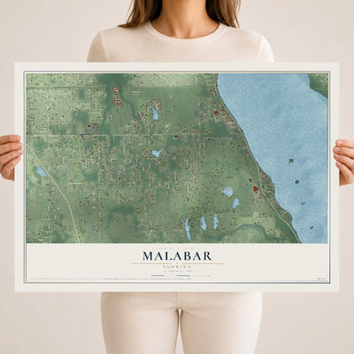 Malabar, Florida map print, 18" x 24" Archival Matte Print mockup