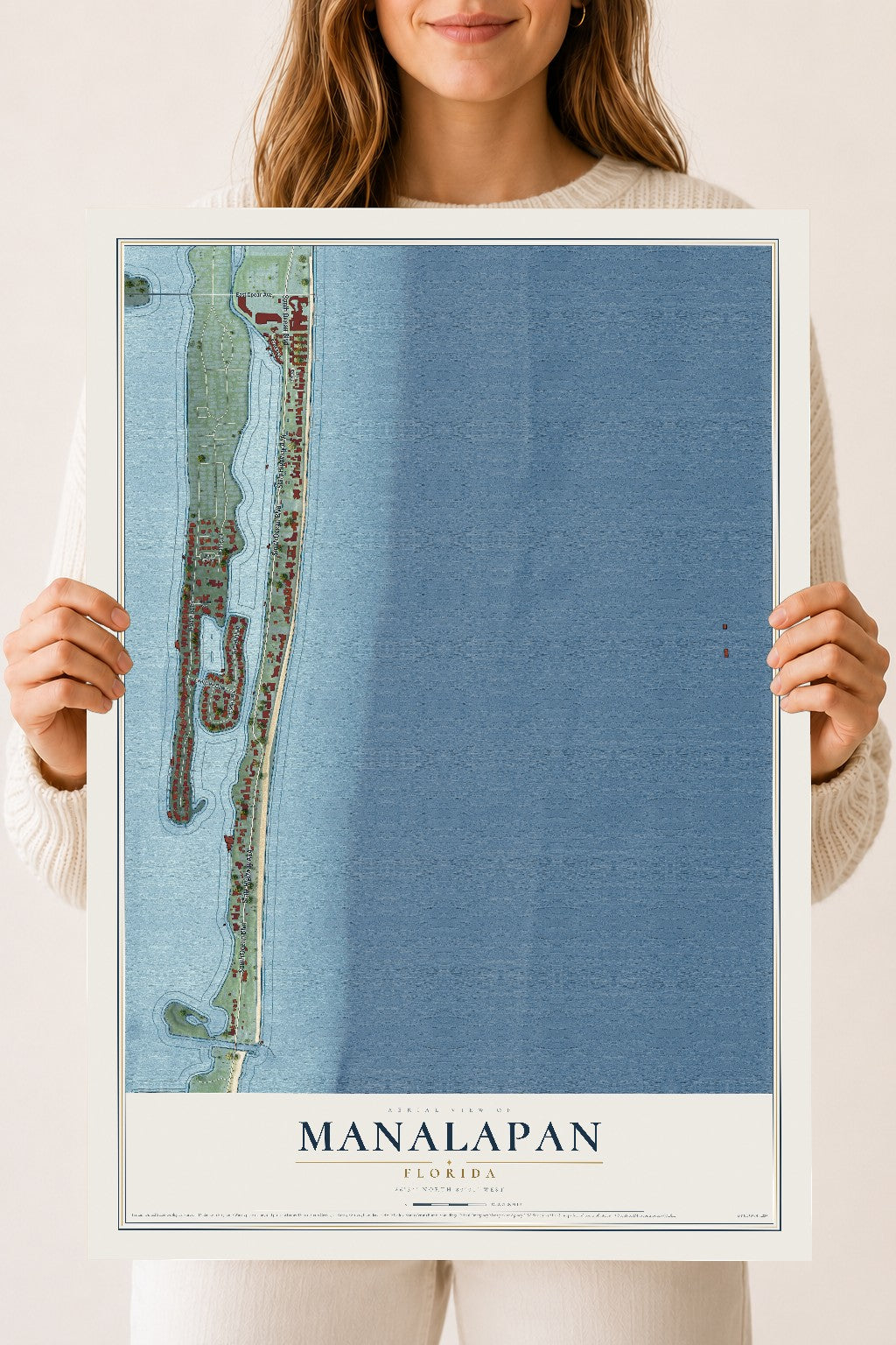 Manalapan, Florida map print, 18" x 24" Archival Matte Print mockup