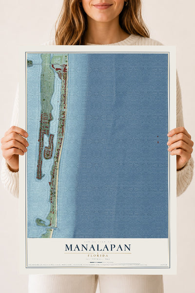 Manalapan, Florida map print, 18" x 24" Archival Matte Print mockup