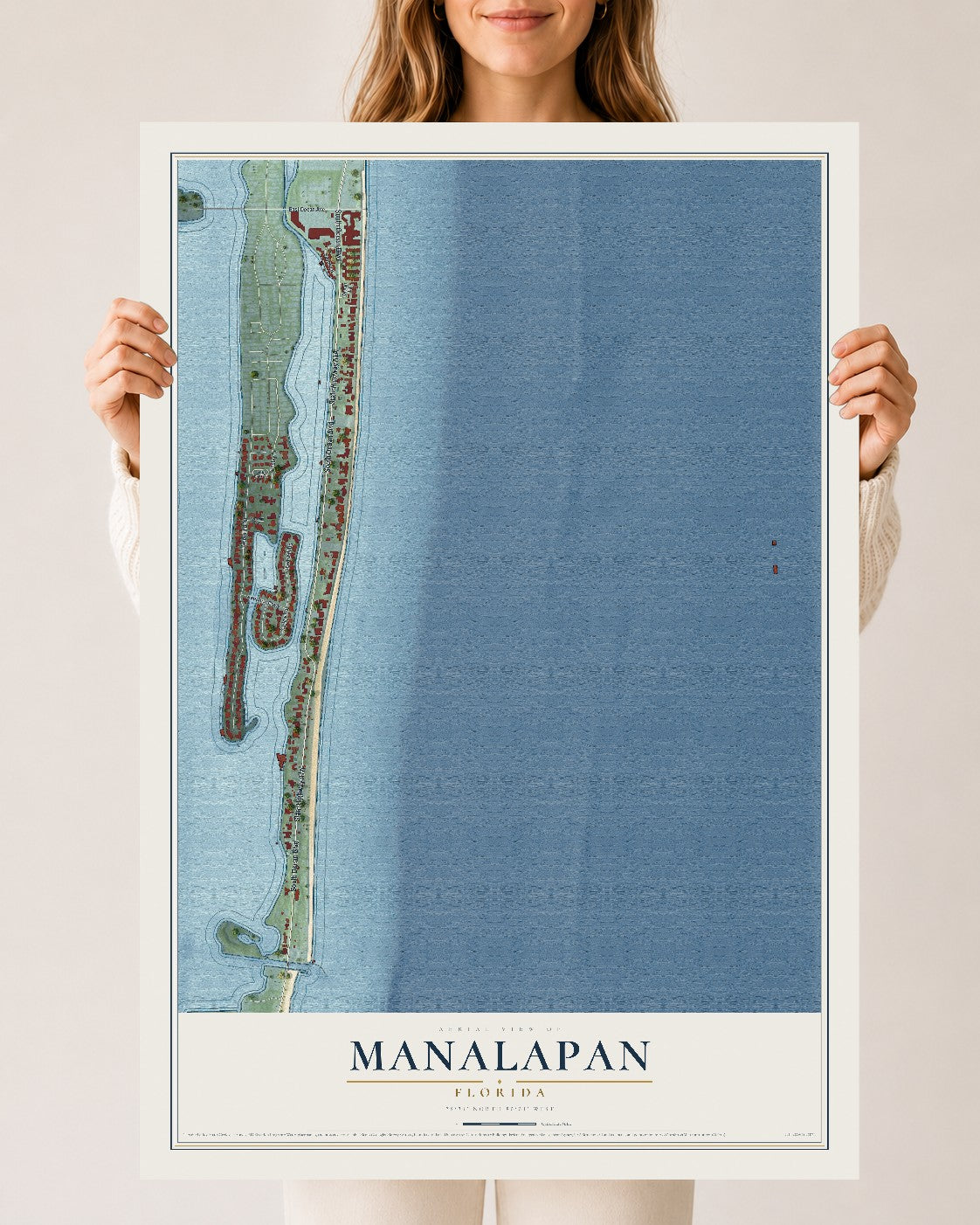 Manalapan, Florida map print, 24" x 36" Archival Matte Print mockup