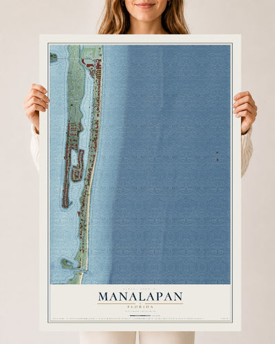 Manalapan, Florida map print, 24" x 36" Archival Matte Print mockup