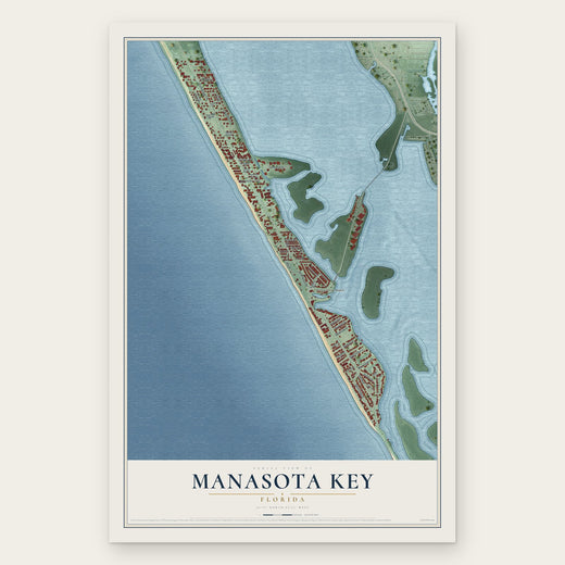 Manasota Key, Florida map print, the full design