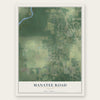 Manatee Road, Florida map print, the full design