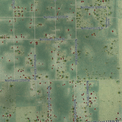 Close-up of the map of Manatee Road, Florida print showing street and building detail