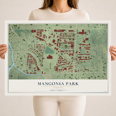 Mangonia Park, Florida map print, 18" x 24" Archival Matte Print mockup