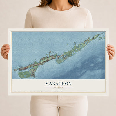 Marathon, Florida map print, 12" x 18" Archival Matte Print mockup