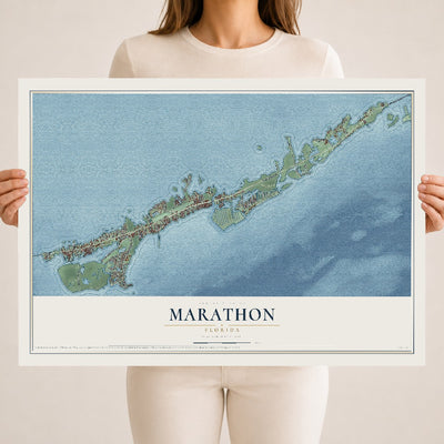 Marathon, Florida map print, 18" x 24" Archival Matte Print mockup