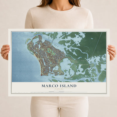 Marco Island, Florida map print, 12" x 18" Archival Matte Print mockup