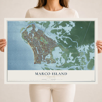 Marco Island, Florida map print, 18" x 24" Archival Matte Print mockup