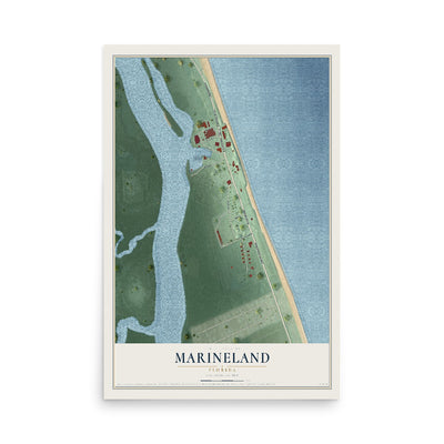 Marineland, Florida map print, 12" x 18" Archival Matte Print mockup