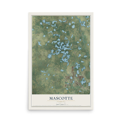 Mascotte, Florida map print, 12" x 18" Archival Matte Print mockup