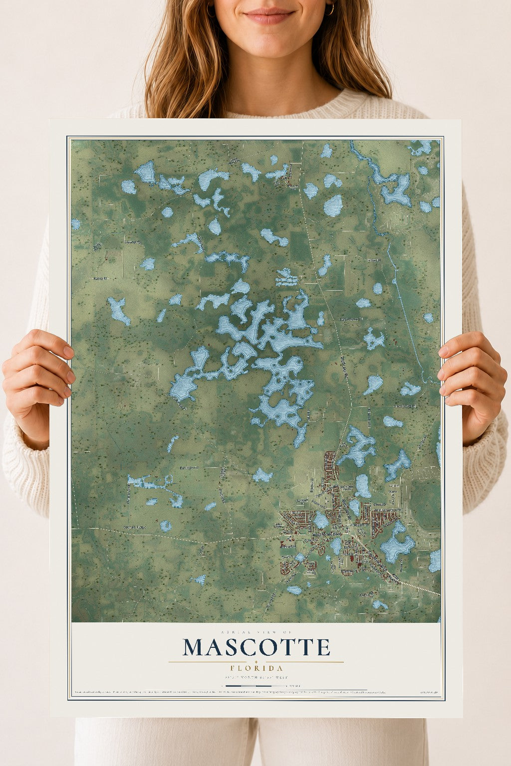 Mascotte, Florida map print, 18" x 24" Archival Matte Print mockup