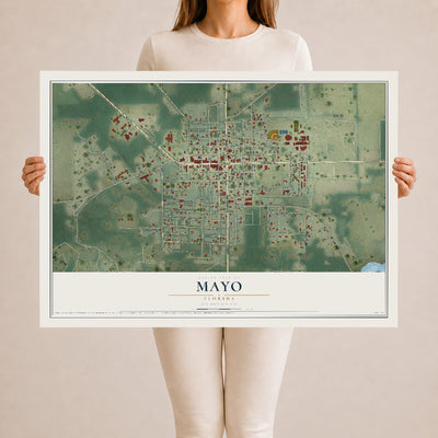 Mayo, Florida map print, 24" x 36" Archival Matte Print mockup