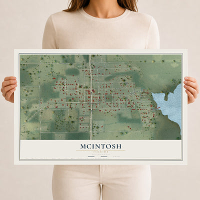 McIntosh, Florida map print, 12" x 18" Archival Matte Print mockup