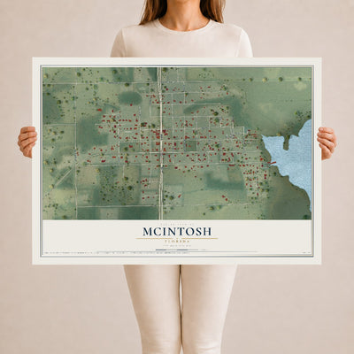 McIntosh, Florida map print, 24" x 36" Archival Matte Print mockup