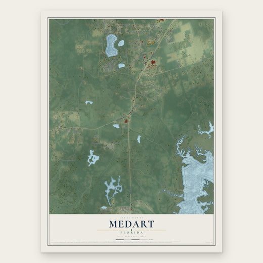 Medart, Florida map print, the full design