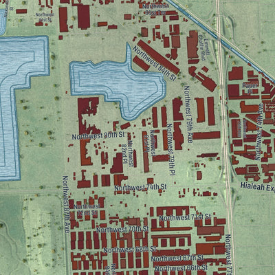 Close-up 1 of the Medley, Florida map artwork