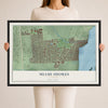 Map of Miami Shores, Florida, 24 x 36 inch print in a black wood frame
