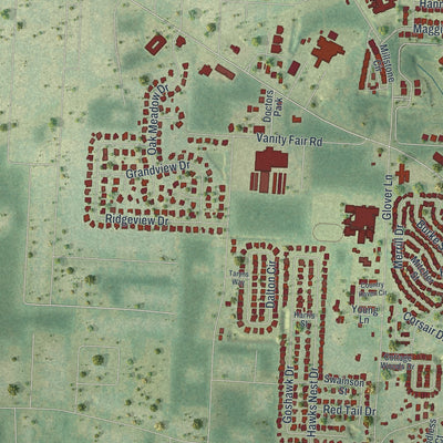 Close-up 2 of the Milton, Florida map artwork