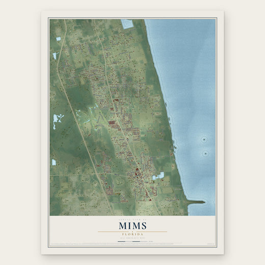 Mims, Florida map print, the full design