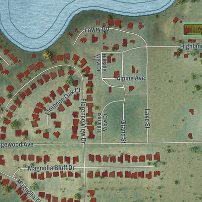 Close-up 2 of the Montverde, Florida map artwork