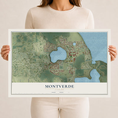 Montverde, Florida map print, 12" x 18" Archival Matte Print mockup