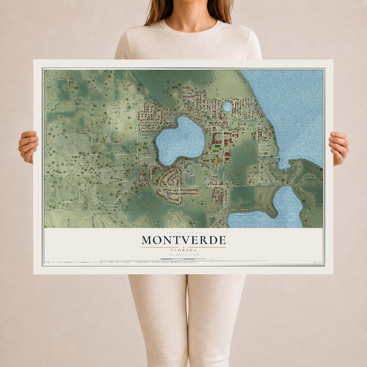Montverde, Florida map print, 24" x 36" Archival Matte Print mockup