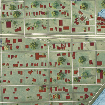 Close-up 1 of the Moore Haven, Florida map artwork