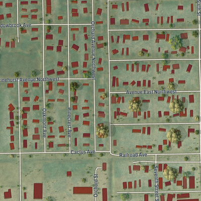 Close-up 2 of the Moore Haven, Florida map artwork