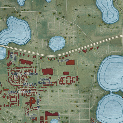 Close-up 2 of the Mount Dora, Florida map artwork