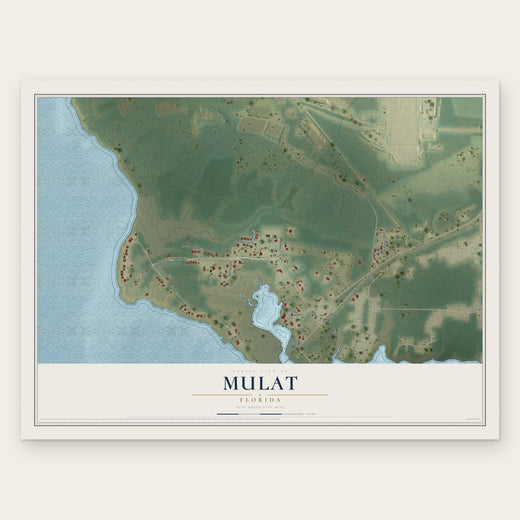 Mulat, Florida map print, the full design