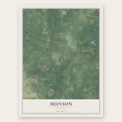 Munson, Florida map print, the full design