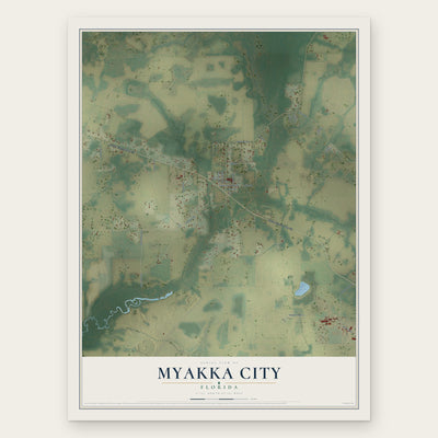 Myakka City, Florida map print, the full design