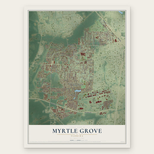 Myrtle Grove, Florida map print, the full design
