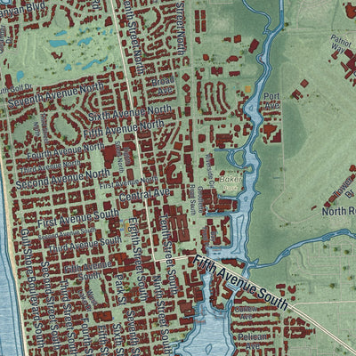 Close-up 1 of the Naples, Florida map artwork