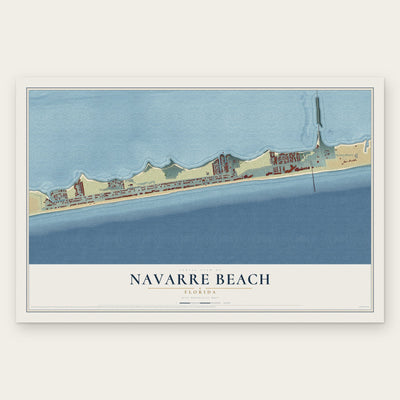 Navarre Beach, Florida map print, the full design