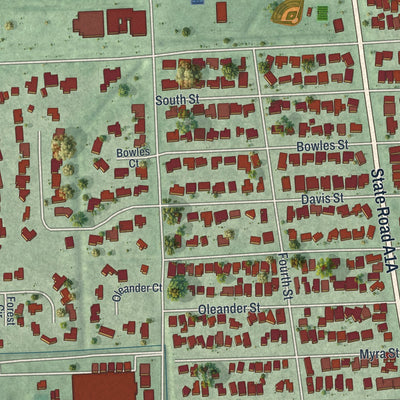 Close-up 2 of the Neptune Beach, Florida map artwork