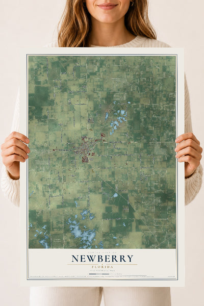 Newberry, Florida map print, 18" x 24" Archival Matte Print mockup