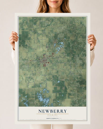 Newberry, Florida map print, 24" x 36" Archival Matte Print mockup