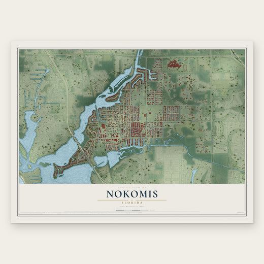 Nokomis, Florida map print, the full design