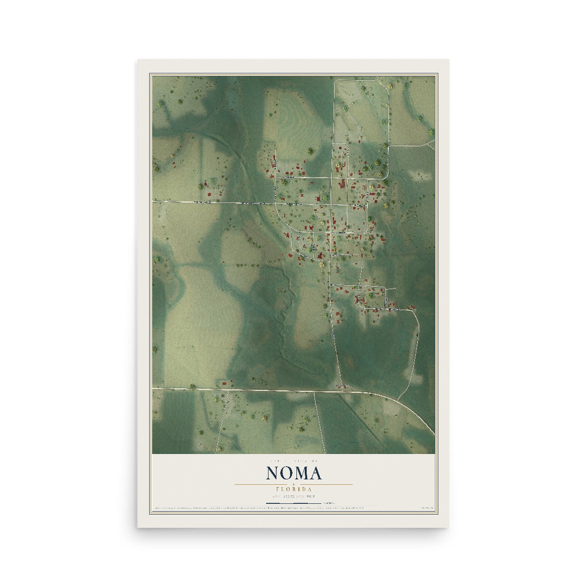 Noma, Florida map print, 12" x 18" Archival Matte Print mockup