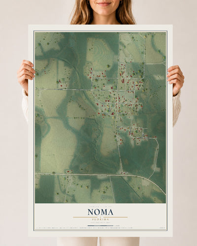 Noma, Florida map print, 24" x 36" Archival Matte Print mockup