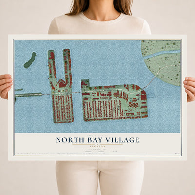 North Bay Village, Florida map print, 18" x 24" Archival Matte Print mockup