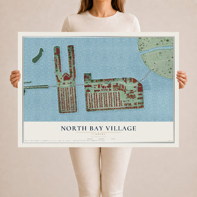 North Bay Village, Florida map print, 24" x 36" Archival Matte Print mockup
