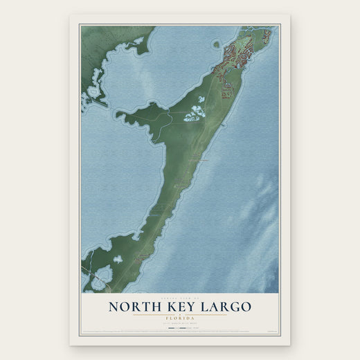 North Key Largo, Florida map print, the full design
