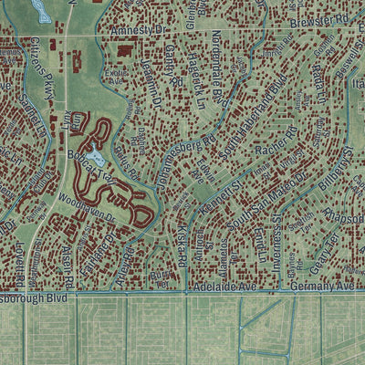 Close-up 1 of the North Port, Florida map artwork