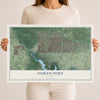 North Port, Florida map print, 12" x 18" Archival Matte Print mockup