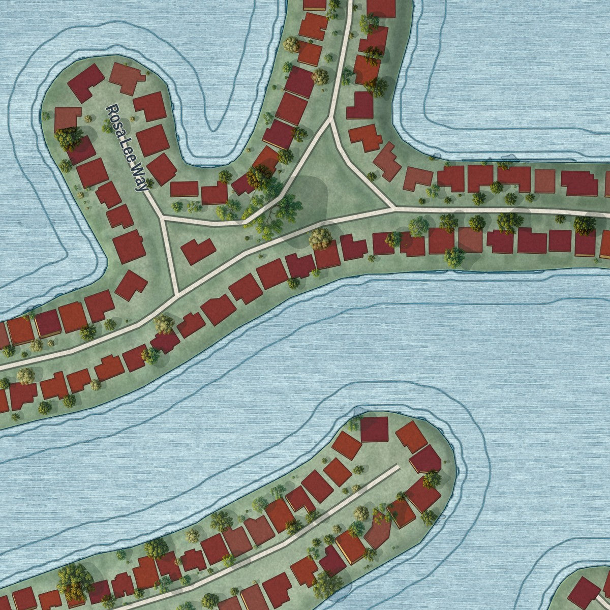 Close-up 2 of the North Redington Beach, Florida map artwork